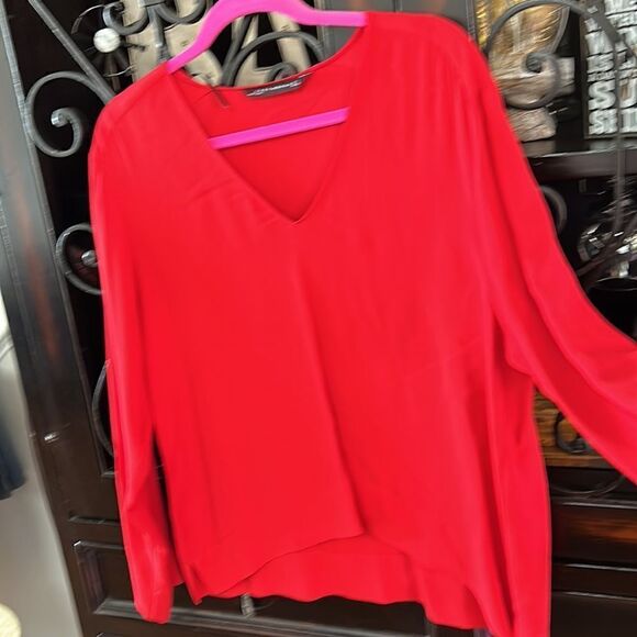RED ZARA long sleeve blouse - Picture 3 of 3